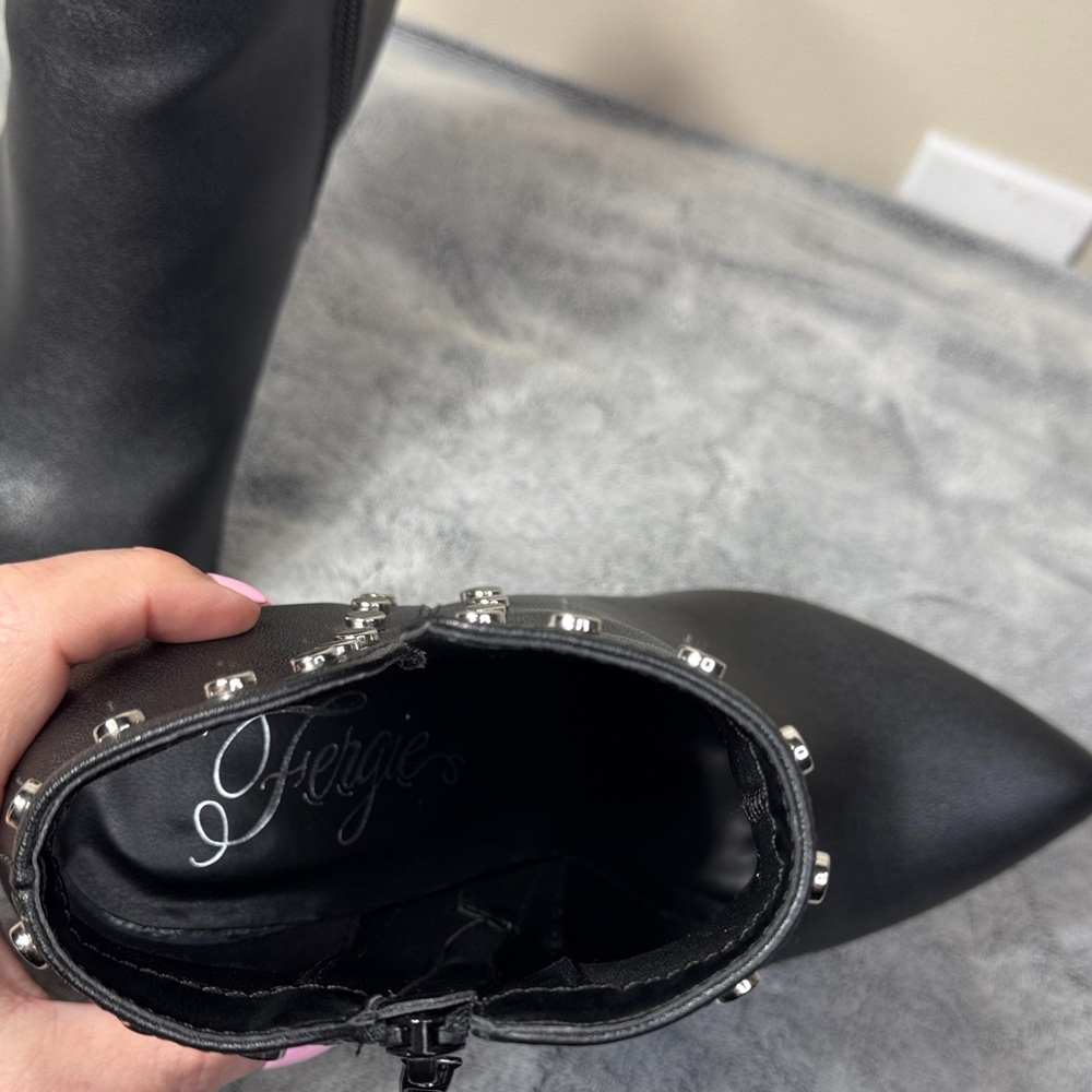 Fergalicious by Fergie “Captain” Studded Ankle Booties - Black - Size 7 - EUC - Picture 8 of 15